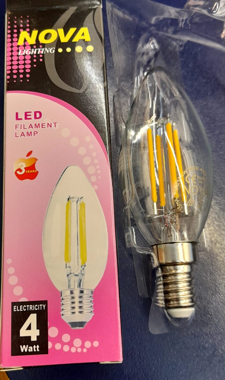 NOVA LED Ventage E14 Candle Bulb 4w