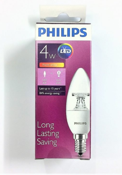Philips LED E14 Candle Bulb 4w 2700K